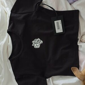 Cropped black Darcsport She top - bottom cinched Limited Print 316 Out Of 500